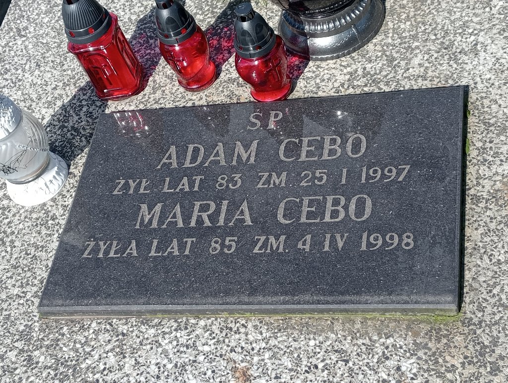 Maria Cebo 1912 Bukowno - Grobonet - Wyszukiwarka osób pochowanych
